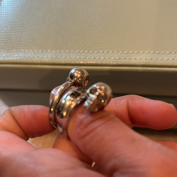 Alexander Mcqueen Crystal Double Skull Ring - Picture 3 of 9